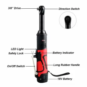 XL-1202 AUTOJARE Electric Cordless Ratchet Right Angle Wrench #2