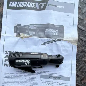 Earthquake Xt Eq38rmrxt 3/8 Inch Mini Air Ratchet Metal Black Ratcheting Tool