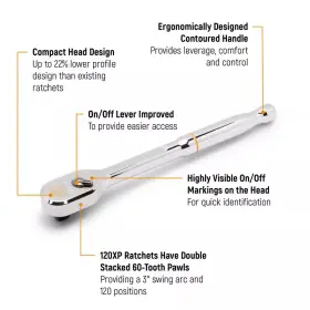 445032987944 GEARWRENCH Drive Polish Handle Teardrop Ratchet
