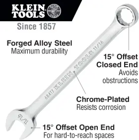 68411 KLEIN TOOLS Combination Wrench Set #2
