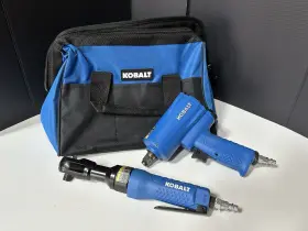 Kobalt Sgy-air292 Pneumatic Air Tool Set 1/2 Inch Impact Wrench And Ratchet With Carry Bag