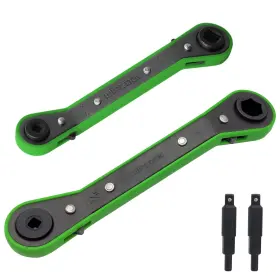 Wipcool Hw-4k Hvac Service Wrench Tools Set Refrigeration Ratcheting Green