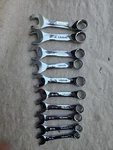 S-k Stubby Metric Combination Wrench Set, Polished, Engraved, Look Unused, Usa. Fixed Price $125.00.