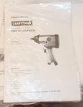 Craftsman Impact Wrench Paper Owner's Manual 875.191180 Guide. Fixed Price $4.99.