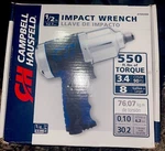 Campbell Hausfeld 1/2" Air Comressor Impact Wrench 550 Ft Lb. Fixed Price $70.00.