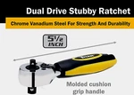 Titan 11050 1/4" & 3/8" Drive Dual Head Stubby Combination Ratchet. Fixed Price $17.09.
