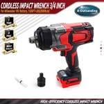 Cordless Impact Wrench 3/4 Inch1500ft-lbs For Milwaukee 18v Battery (no Battery). Fixed Price $119.99.