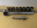Kd Tools 3/8 Drive Ratchet Usa #721117 W/ 8 Pc Metric Socket Set & 3 Ex. Fixed Price $63.75.