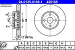 Ate 24.0125-0168.1 Brake Disc For Toyota. Fixed Price $72.68.