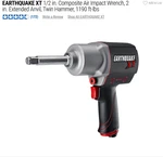 Earthquake Xt Eq12xt-2 1/2 Composite Air Impact Wrench 2" Extend Anvil 1190ftlb. Fixed Price $79.99.
