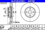Ate 24.0125-0168.1 Brake Disc For Toyota. Fixed Price $72.86.