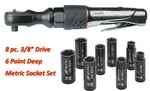 Ingersoll Rand 107xpa 3/8" Air Ratchet Wrench W/8 Pc Mm Socket Set. Fixed Price $104.49.