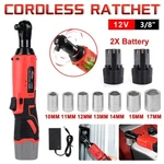 2 Batteries Cordless Right Ratchet 3/8'' 90 60nm Electric Power Wrench. Fixed Price $34.59.