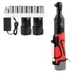 3/8" Cordless Electric Ratchet Wrench Impact Power Tool W/2 Battery 7 Socket. Fixed Price $41.99.